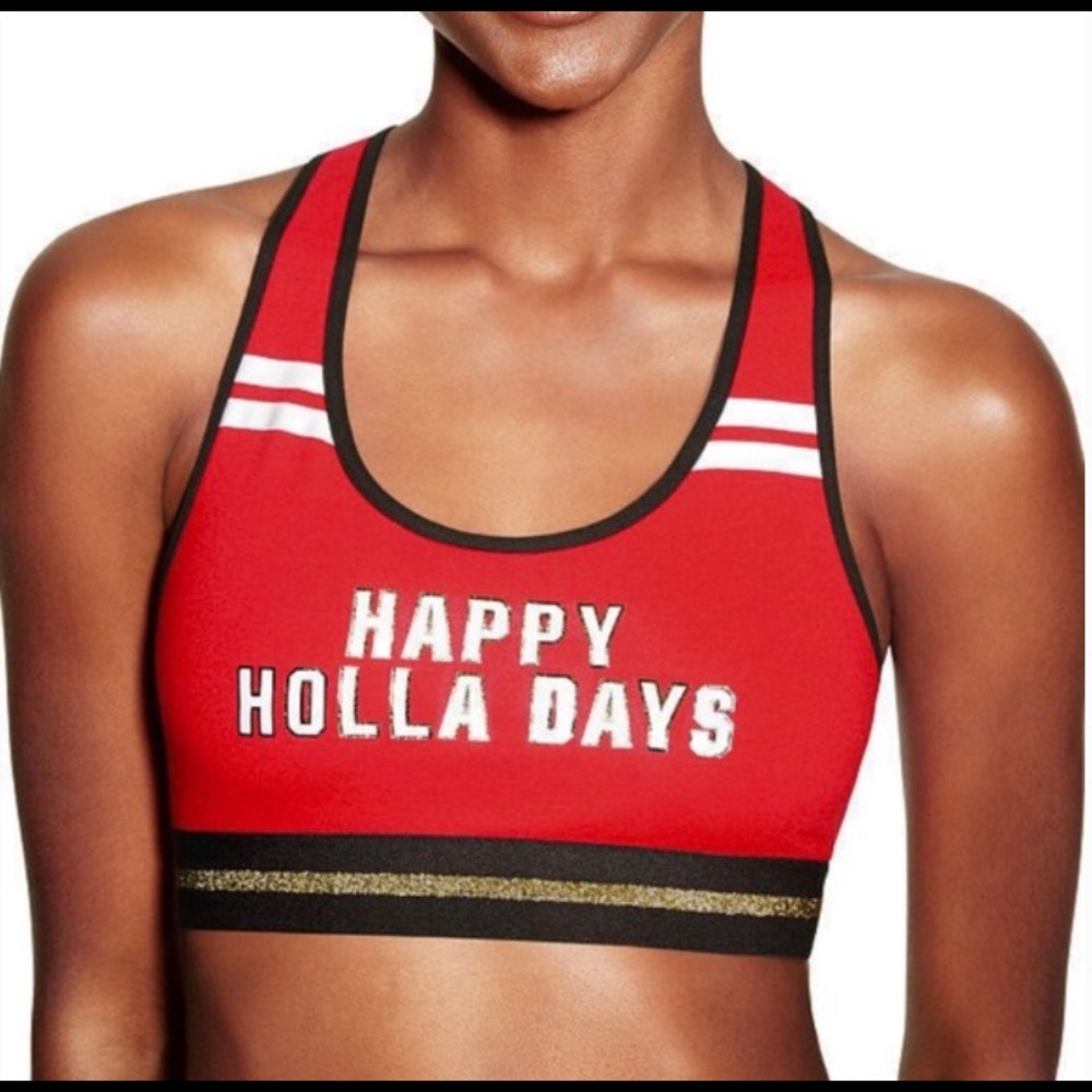 PINK Victoria Secret Happy Holla Days Sports Bra